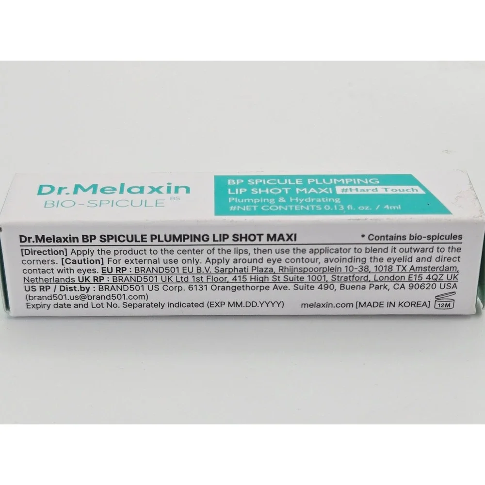 Dr.Melaxin BP Spicule Plumping Lip Shot Maxi Hard Touch Clear Gloss 4ml NEW